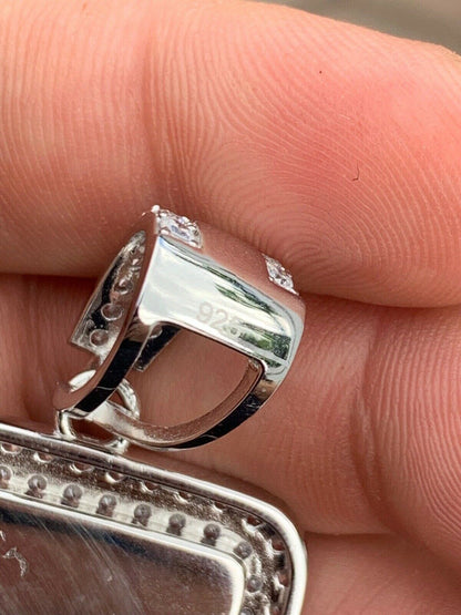 Silver 925 Silver Custom Hip Hip Photo Pendant Iced Memory MOISSANITE PASS DIAMOND TESTER