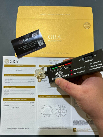 Silver Mens MOISSANITE Real Iced Basketball Hoop Pendant Necklace Passes Diamond Tester