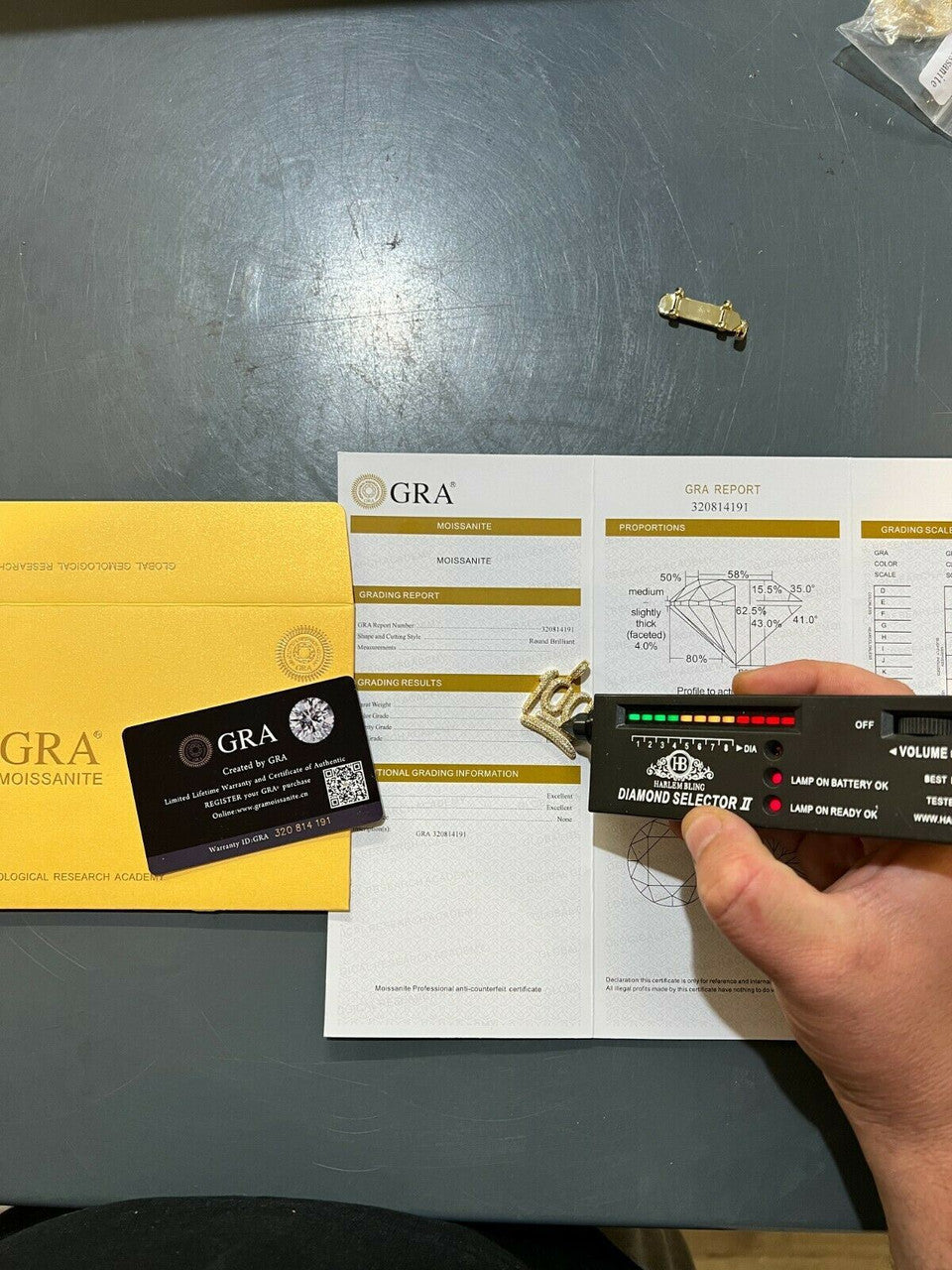 Silver MOISSANITE Keep It 100 Hundred Iced Hip Hop Pendant Necklace Pass Diamond Tester