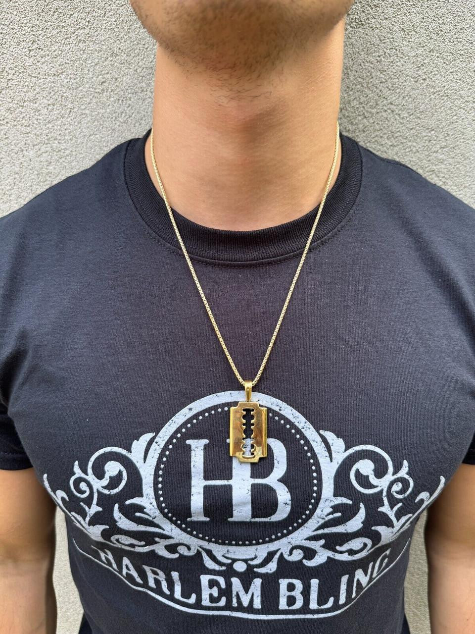 Silver Razor Blade Emo Pendant - 14k Gold Vermeil Or 925 Silver - Medium 2"