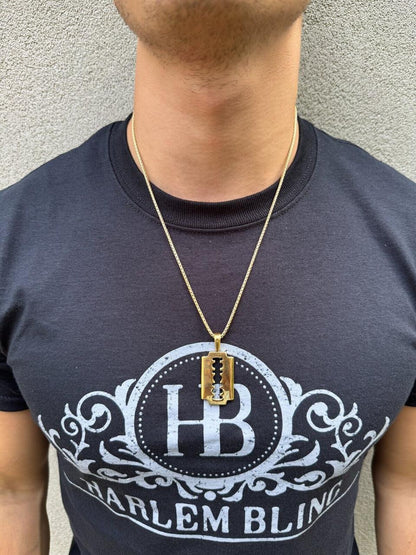 Silver Razor Blade Emo Pendant - 14k Gold Vermeil Or 925 Silver - Medium 2"