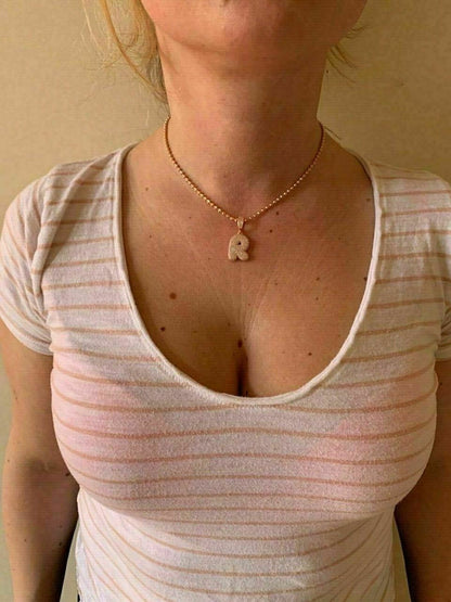 Silver Real Moissanite Bubble Letter Gold Silver Initial Pendant Iced Pass Diamond Test