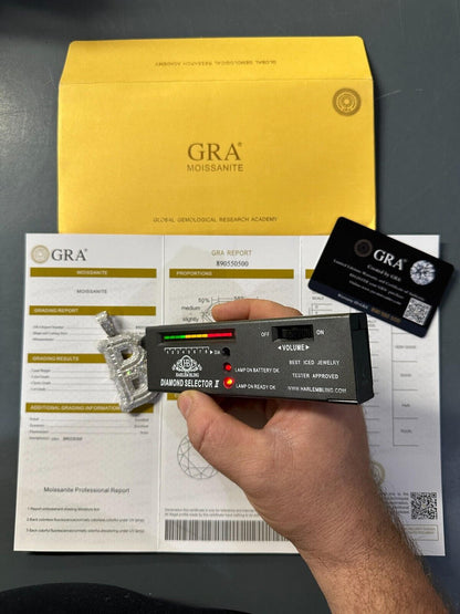 Silver Real Moissanite Gothic Large 2" Initial Letter 925 Silver Pendant Iced Necklace