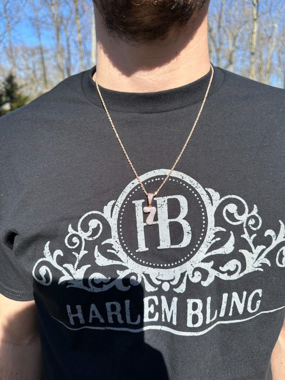 Silver Solid 925 Silver / Gold Bubble Lucky Number Pendant Iced Simulated Diamonds 0-9