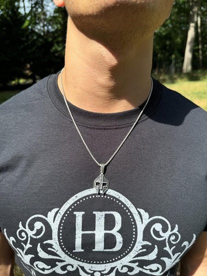 Silver Spartan Gladiator Helmet Pendant - 14k Gold Vermeil Or Oxidized 925 Silver - Small 1.5"