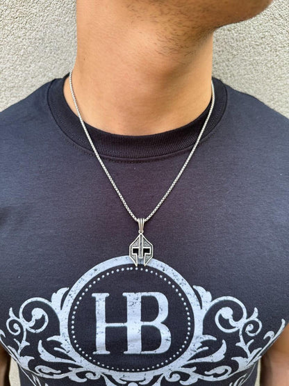 Silver Spartan Gladiator Helmet Pendant - 14k Gold Vermeil Or Oxidized 925 Silver - Small 1.5"