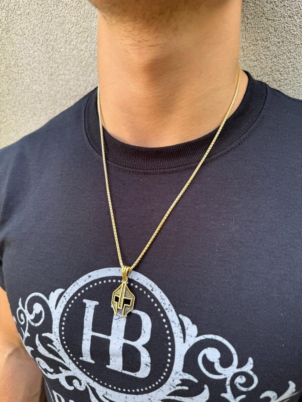 Silver Spartan Gladiator Helmet Pendant - 14k Gold Vermeil Or Oxidized 925 Silver - Small 1.5"