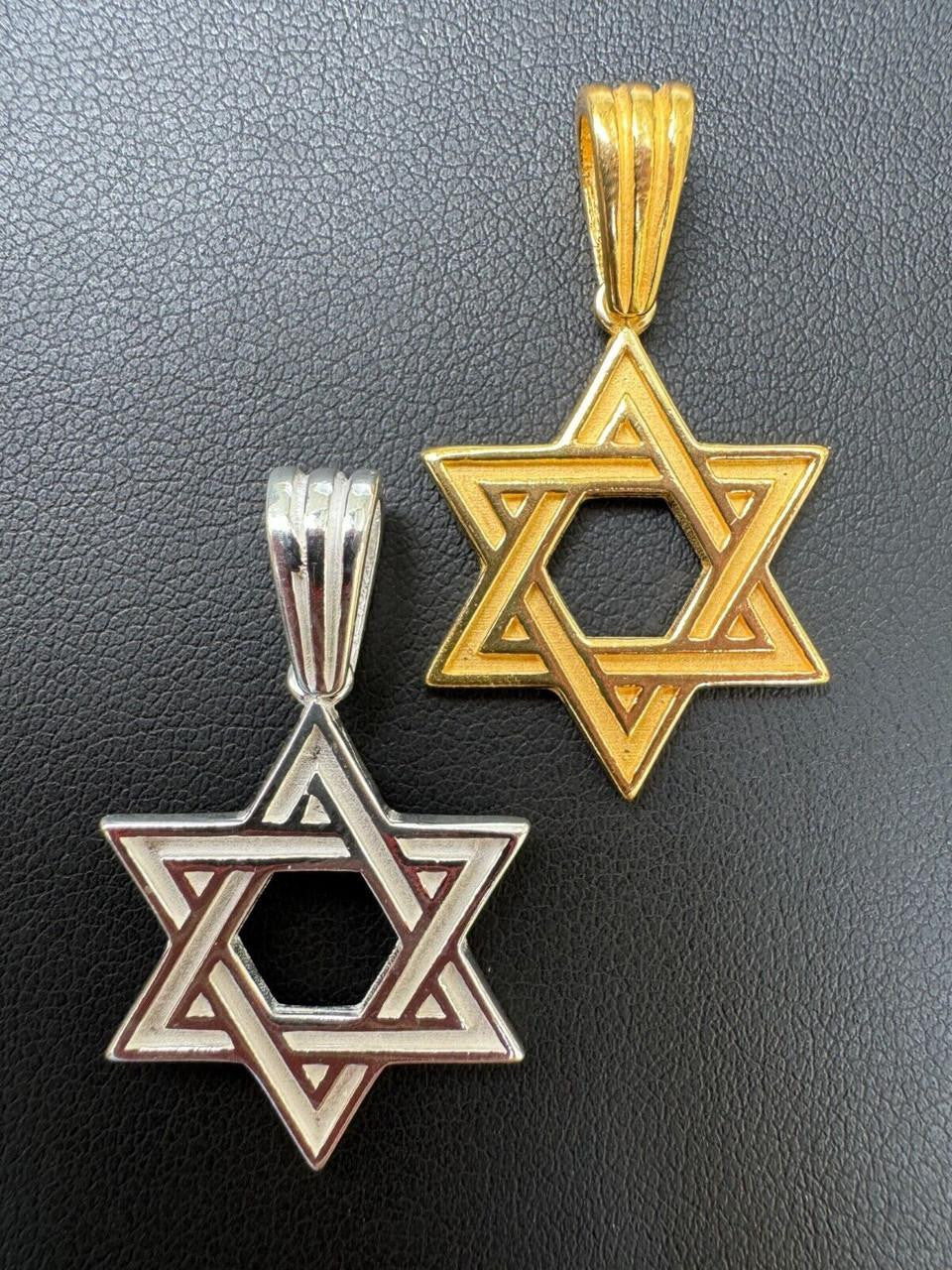 5555Jewelry 2 Tone Stainless Steel Star of David Necklace for Men & Women, Box Chain, Small Jewish Star, 16 Inch, Silver 5555Jewelry 2 Tone Stainless Steel Star of David Necklace for Men & Women, Box Chain, Small Jewish Star, 16 Inch, Silver