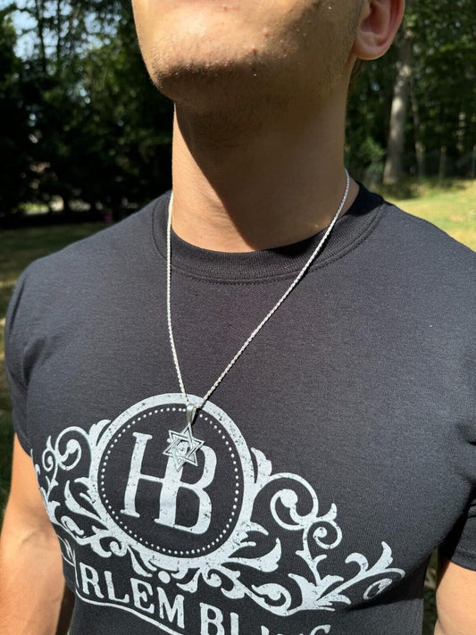 Silver Star Of David Jewish Star 925 Silver / 14k Gold Vermeil 1" Pendant Necklace