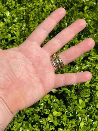 Snake Ring 14K Gold Vermeil 925 Silver Wrap Around Cobra W Ruby Eyes Sizes 5-12