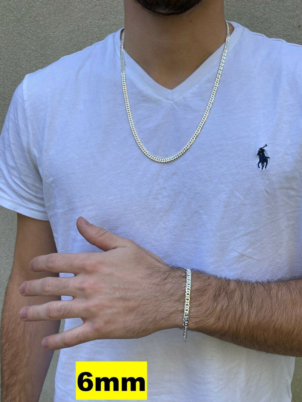 Solid 925 Sterling Silver Double Curb Cuban Chain Necklace / Bracelet TIGHT LINK