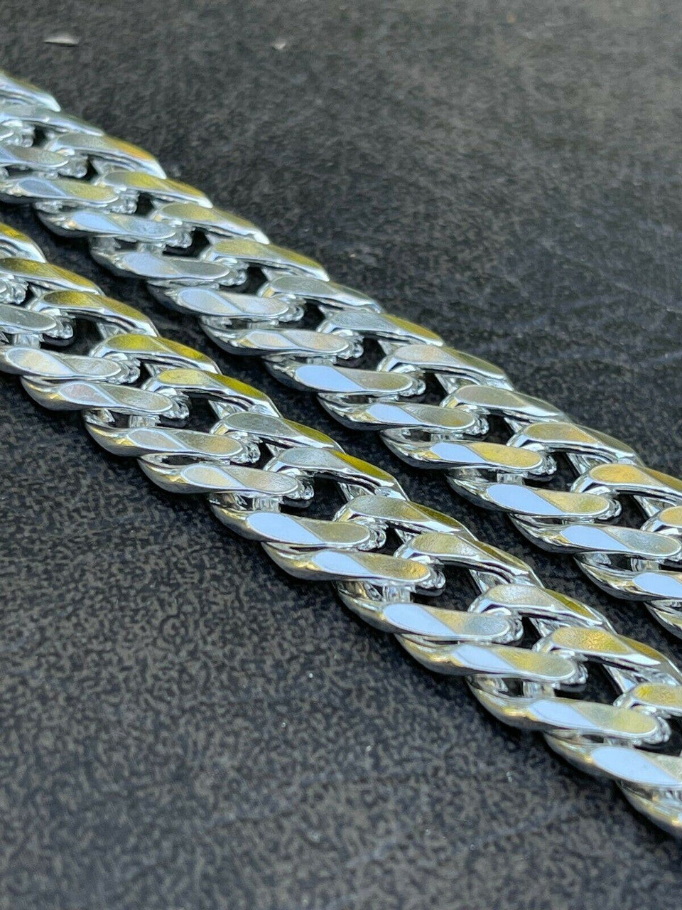 Solid 925 Sterling Silver Double Curb Cuban Chain Necklace / Bracelet TIGHT LINK