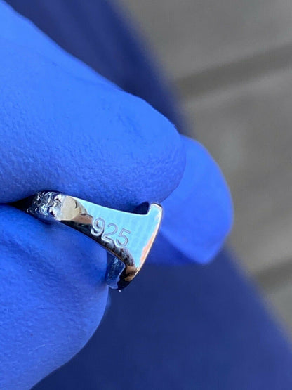 SOLID 925 Sterling Silver Gap Grillz Single Tooth Hip Hop Grill Cap Iced Diamond