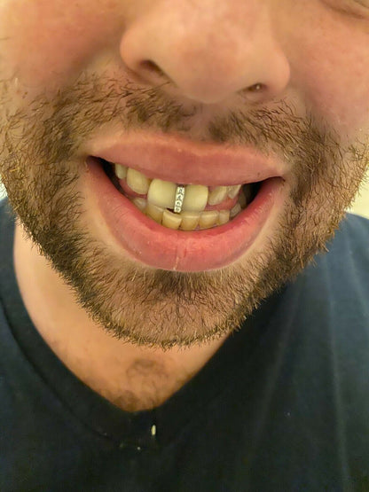 SOLID 925 Sterling Silver Gap Grillz Single Tooth Hip Hop Grill Cap Iced Diamond