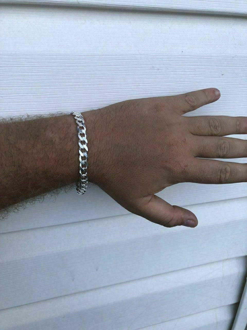 Solid 925 Sterling Silver Men's 8mm Thick Miami Cuban Link Chain Heavy ITALY