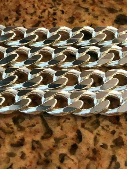 Solid 925 Sterling Silver Men's 8mm Thick Miami Cuban Link Chain Heavy ITALY