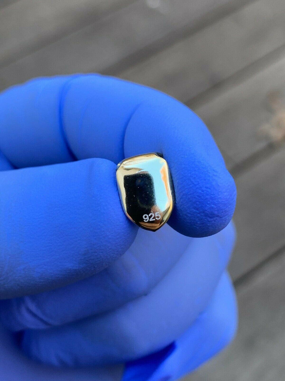 SOLID 925 Sterling Silver Single Tooth Grillz Gold Hip Hop Grill Cap Diamond Cut REAL