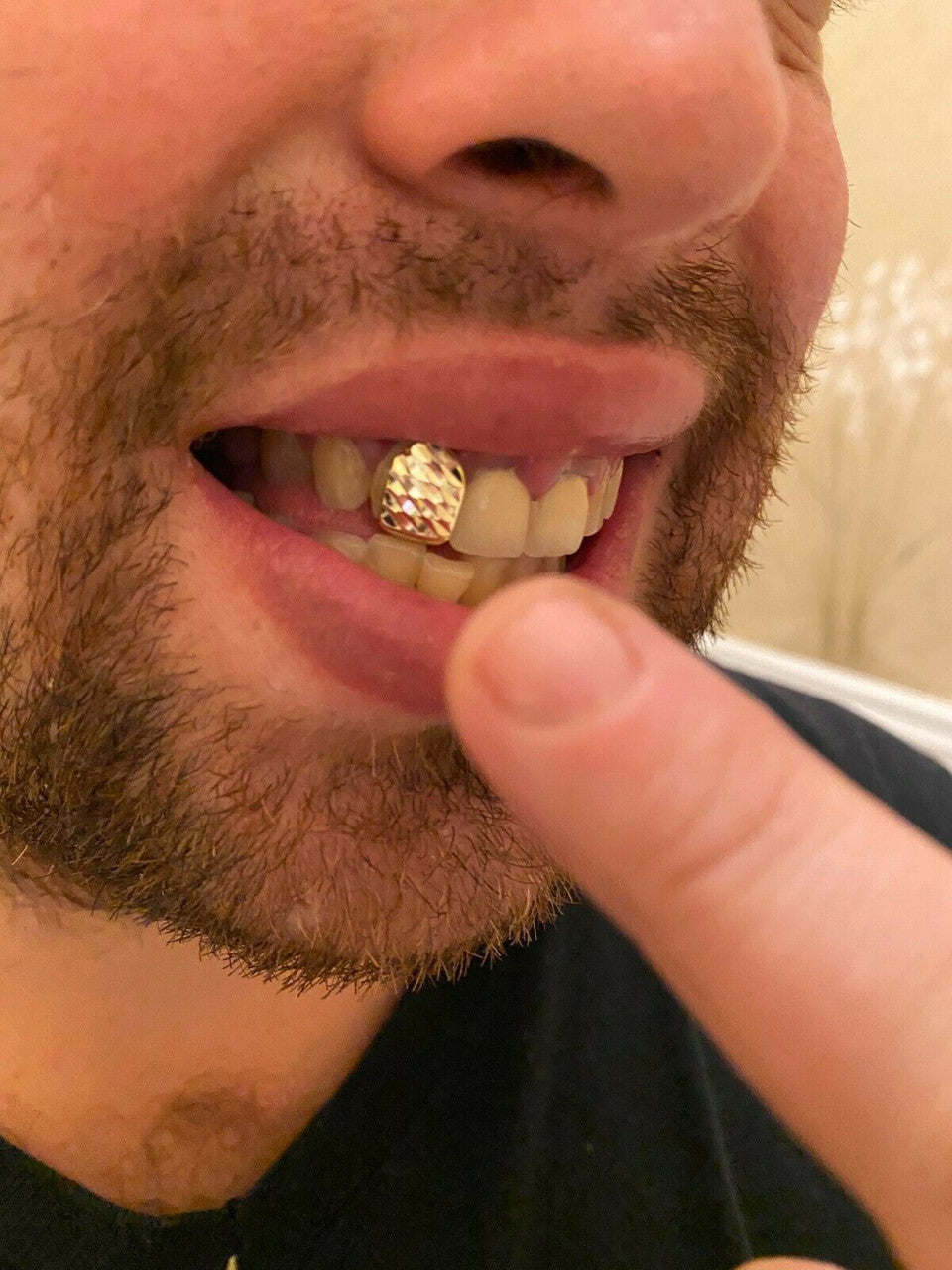 SOLID 925 Sterling Silver Single Tooth Grillz Gold Hip Hop Grill Cap Diamond Cut REAL