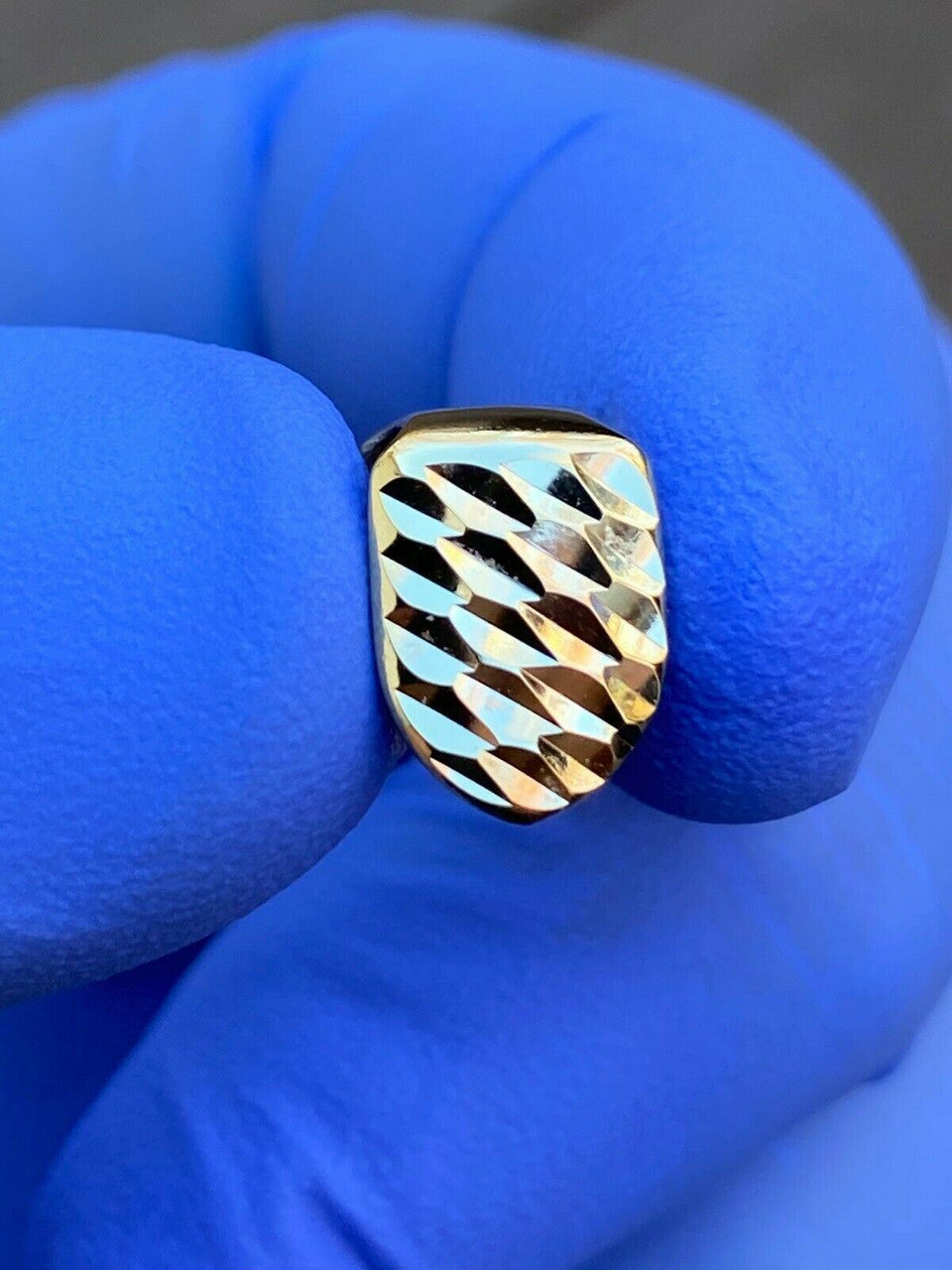 SOLID 925 Sterling Silver Single Tooth Grillz Gold Hip Hop Grill Cap Diamond Cut REAL