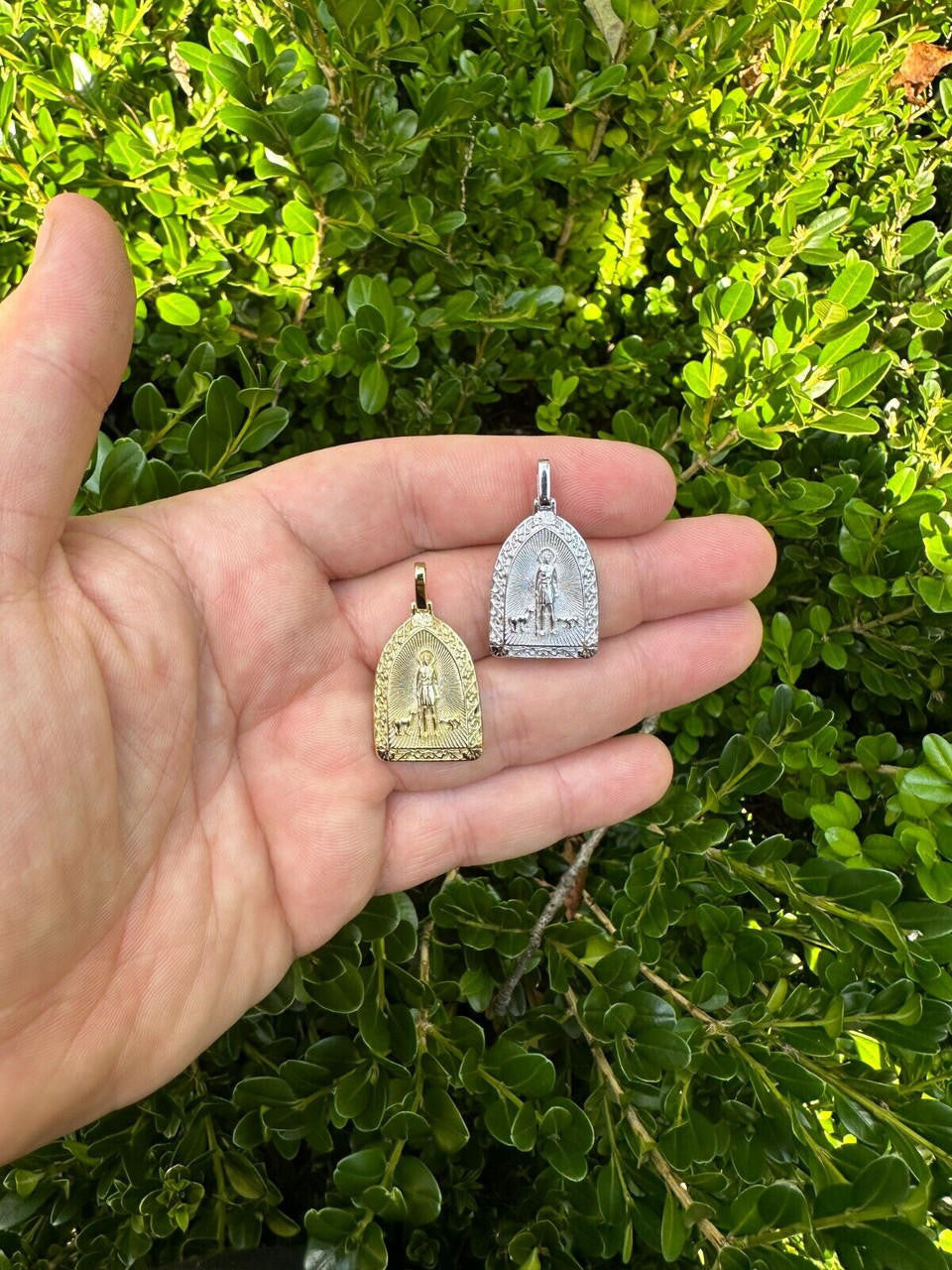 St Lazarus Plain Real 925 Silver / Gold Plated Saint Necklace Pendant San Lazaro