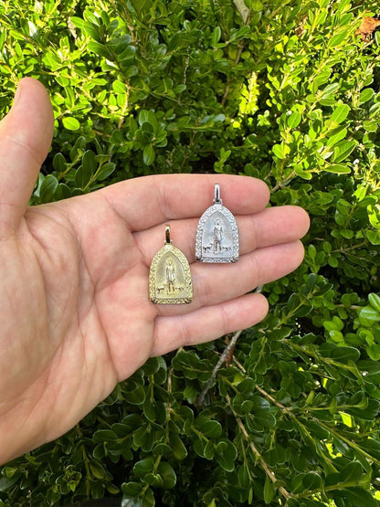 St Lazarus Plain Real 925 Silver / Gold Plated Saint Necklace Pendant San Lazaro