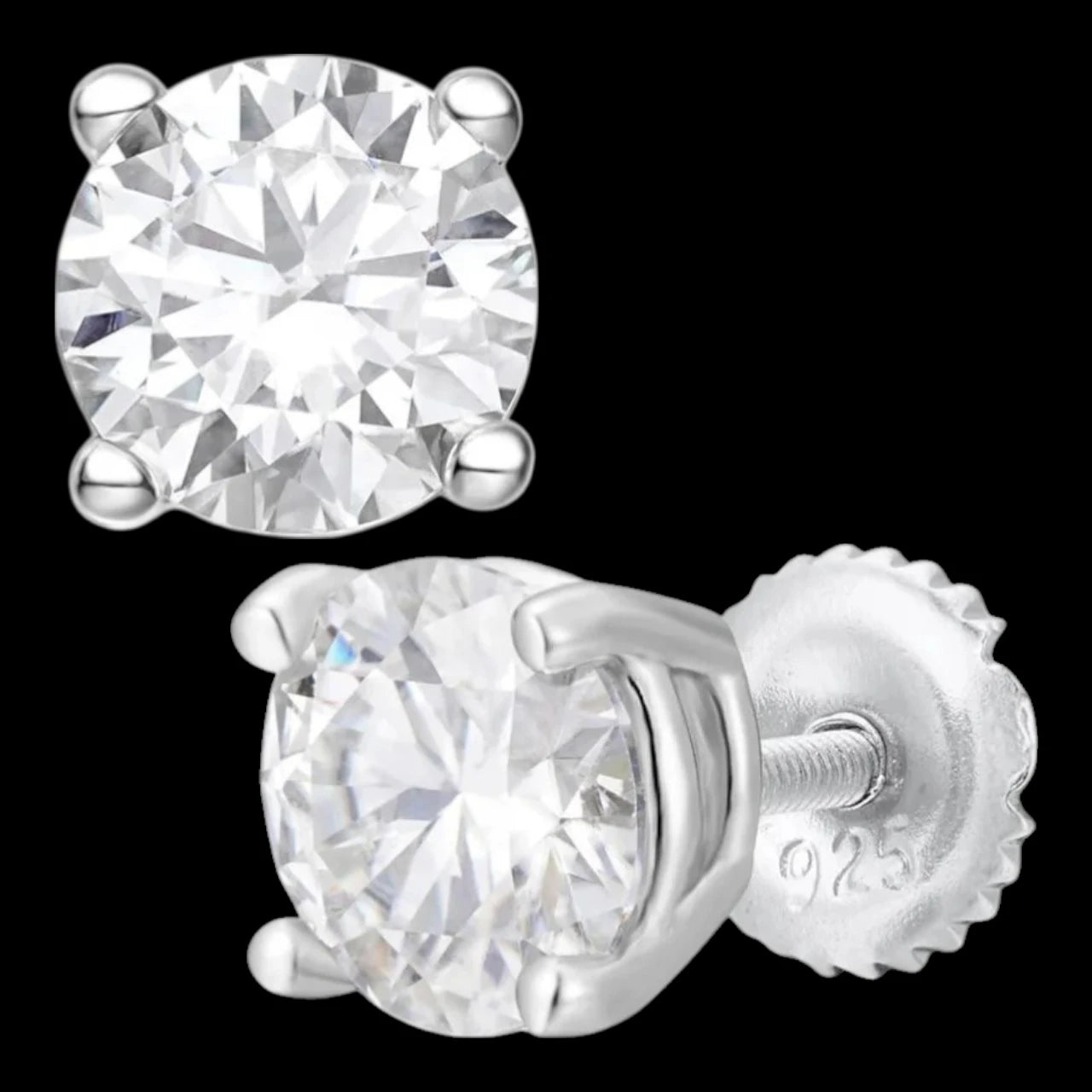 Moissanite 1ct TW 5mm Screwback Stud Earrings!