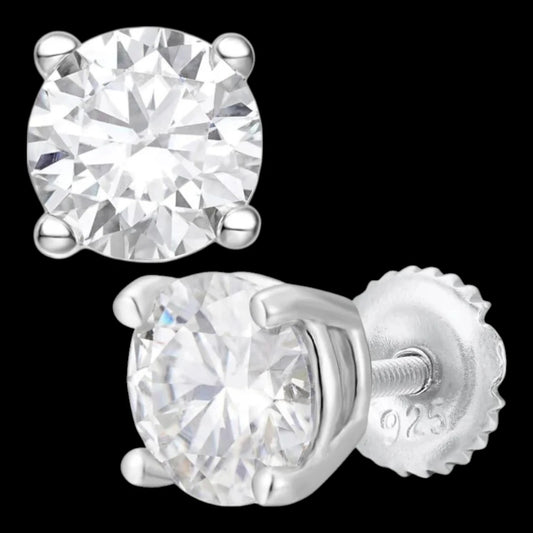 Moissanite 1ct TW 5mm Screwback Stud Earrings!